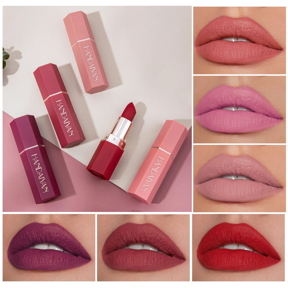 Velvet Matte Elegance: 6 Colors of Smooth Liquid Lipstick - Waterproof, Long-Lasting, and Highly Pigmented - www.kubikstore.com