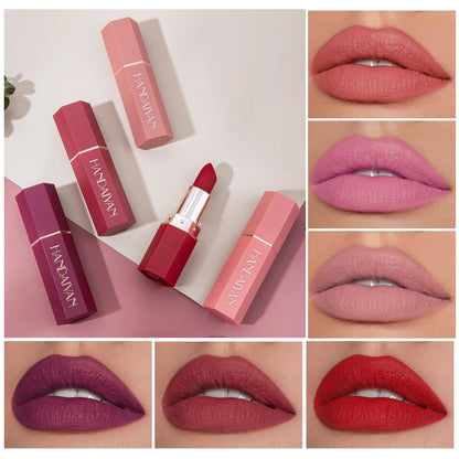 Velvet Matte Elegance: 6 Colors of Smooth Liquid Lipstick - Waterproof, Long-Lasting, and Highly Pigmented - www.kubikstore.com