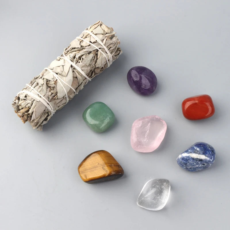 Natural Crystal Chakra Gift Box: Sage Crystal Chakra Sets for Home Decoration - www.kubikstore.com