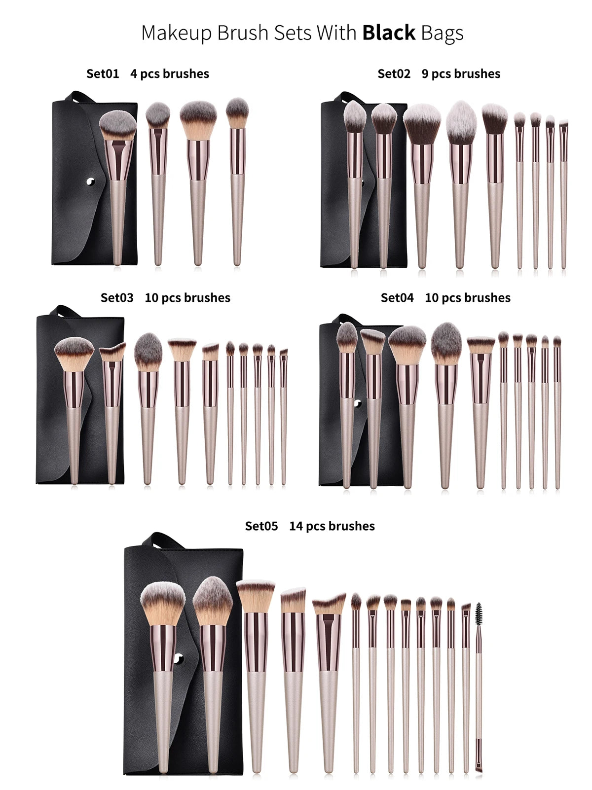 Wholesale eye shadow face makeup brushes set private label black high quality vegan makeup brush set - www.kubikstore.com