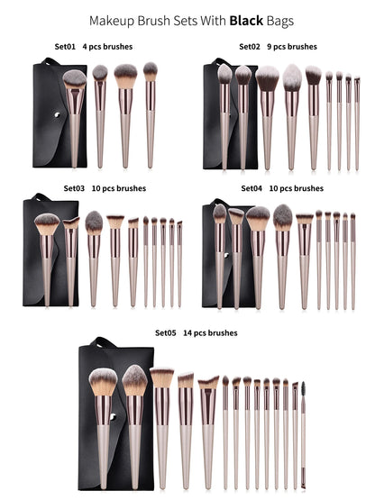 Wholesale eye shadow face makeup brushes set private label black high quality vegan makeup brush set - www.kubikstore.com