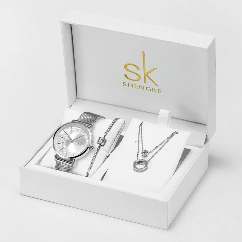 Women's Luxury Stainless Steel Watch Set: Elegant Quartz Timepieces, Perfect Gift for Her - www.kubikstore.com