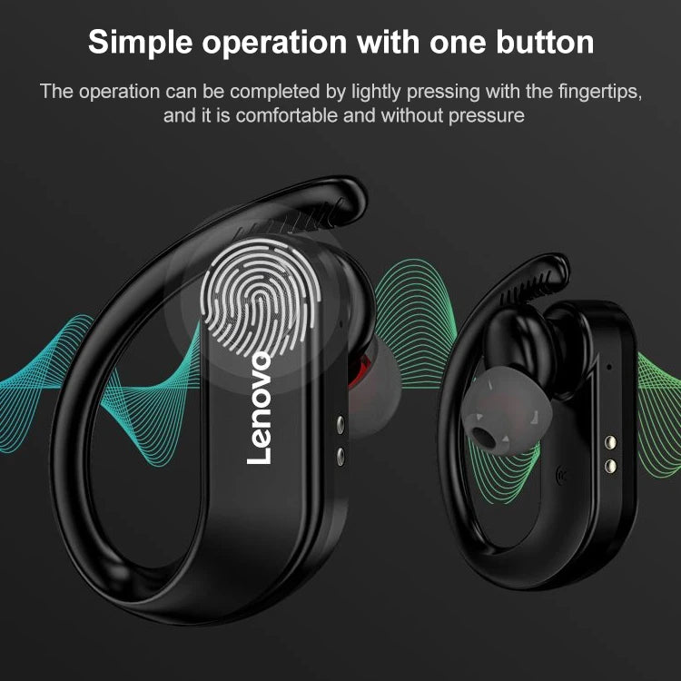 Original Lenovo LivePods LP7: IPX5 Waterproof Ear Hook Earbuds - Lenovo Wireless Earphones - www.kubikstore.com