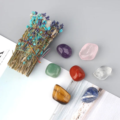 Natural Crystal Chakra Gift Box: Sage Crystal Chakra Sets for Home Decoration - www.kubikstore.com