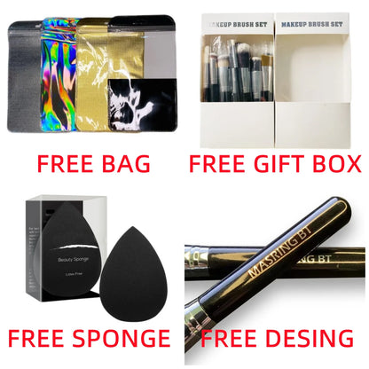 Essential Beauty: 12-Piece Custom Makeup Brush Set with High-Quality Metal Box - www.kubikstore.com