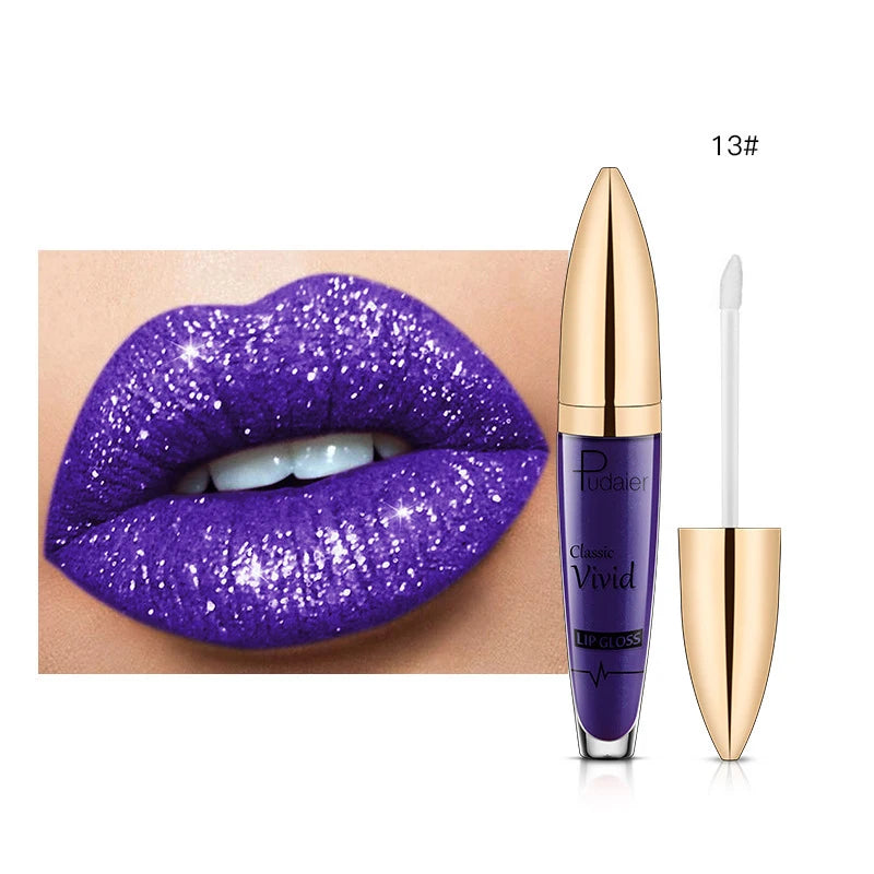 Cosmetic Glitter Lip Gloss 18 Colors Waterproof Matte Shimmer Glitter Liquid Lipstick - www.kubikstore.com