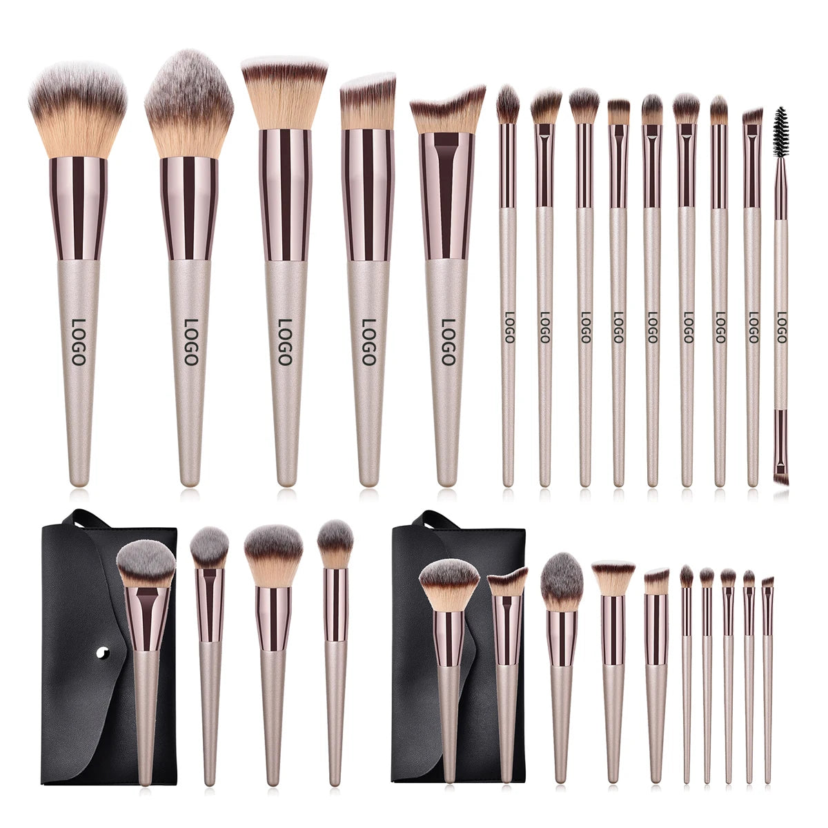 Wholesale eye shadow face makeup brushes set private label black high quality vegan makeup brush set - www.kubikstore.com