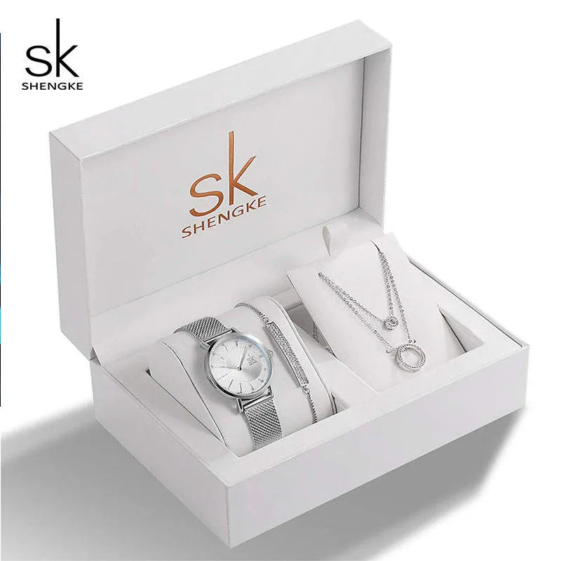 Women's Luxury Stainless Steel Watch Set: Elegant Quartz Timepieces, Perfect Gift for Her - www.kubikstore.com