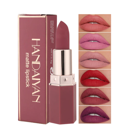 Velvet Matte Elegance: 6 Colors of Smooth Liquid Lipstick - Waterproof, Long-Lasting, and Highly Pigmented - www.kubikstore.com