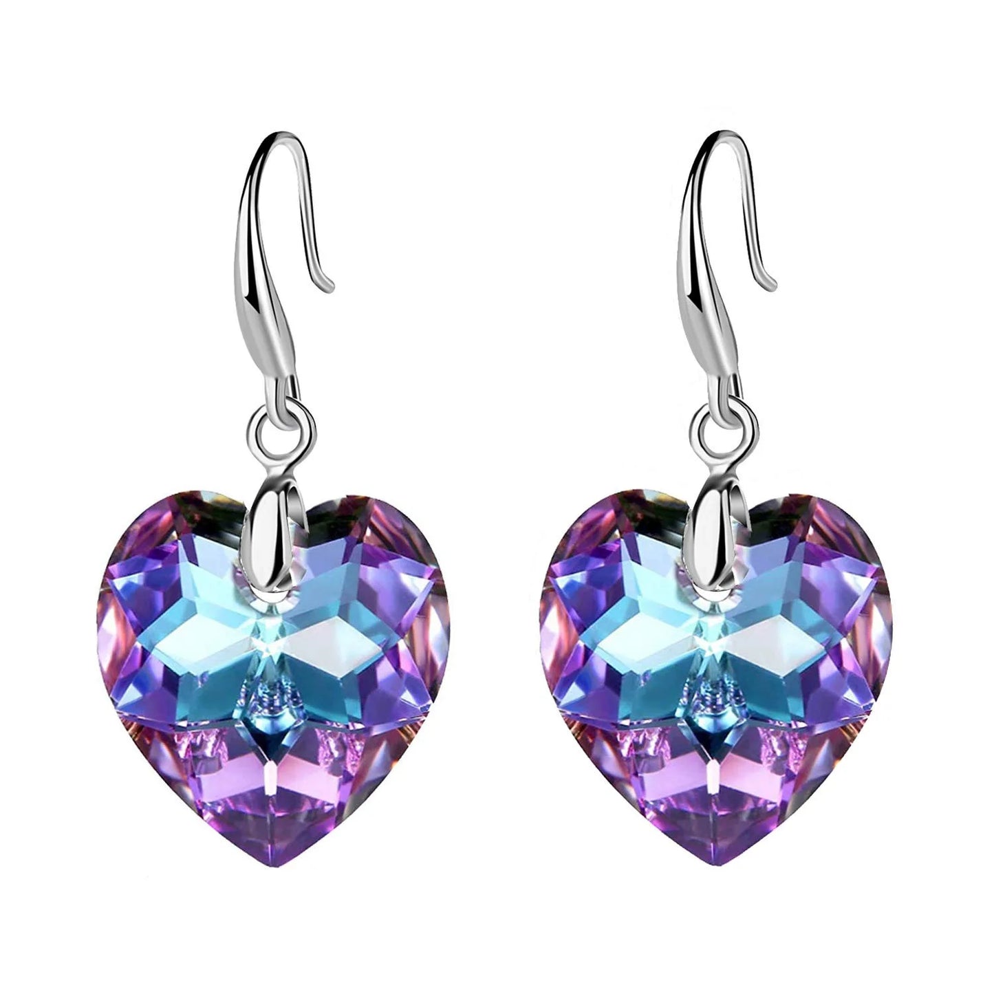 Ocean Star: New Design Crystal Tourmaline Heart Rhinestone Drop Earrings for Women - www.kubikstore.com