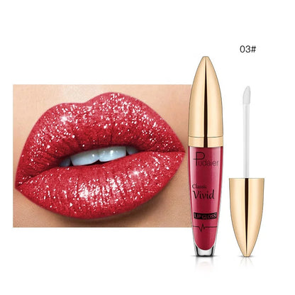 Cosmetic Glitter Lip Gloss 18 Colors Waterproof Matte Shimmer Glitter Liquid Lipstick - www.kubikstore.com