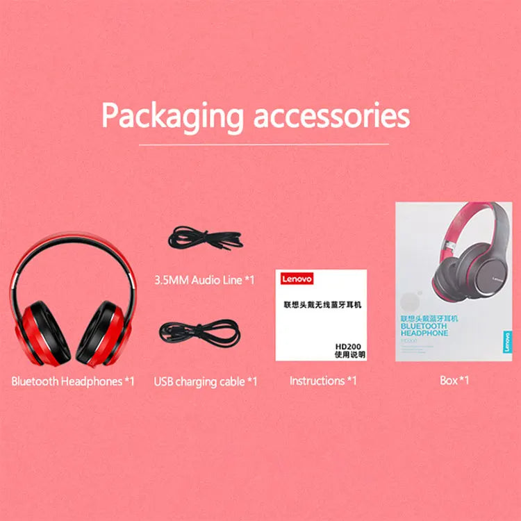 Lenovo HD200 Game speakerphones ear buds wireless gaming headset over-ear bluetooth headphones for mobile earphone with speaker - www.kubikstore.com